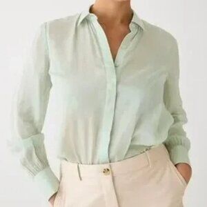 J.Crew Women’s Button-up Shirt In Sheer Organza - Size 00